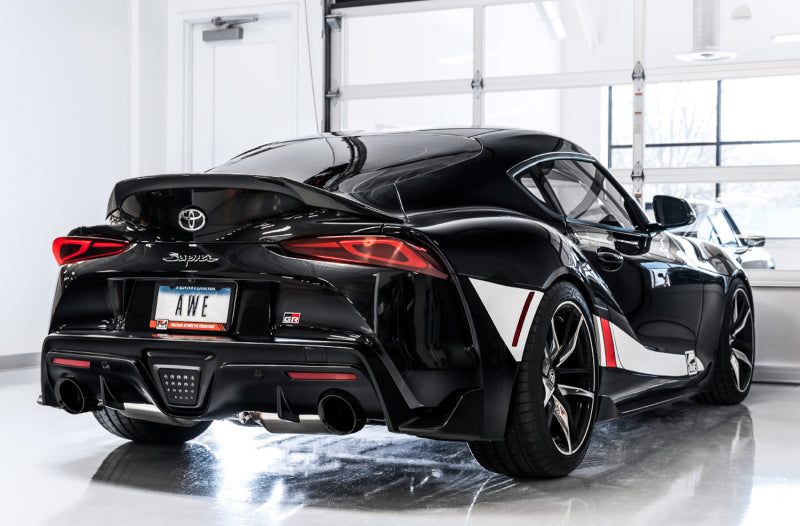 AWE 2020 Toyota Supra A90 Resonated Touring Edition Exhaust - 5in Diamond Black Tips Catback AWE Tuning   