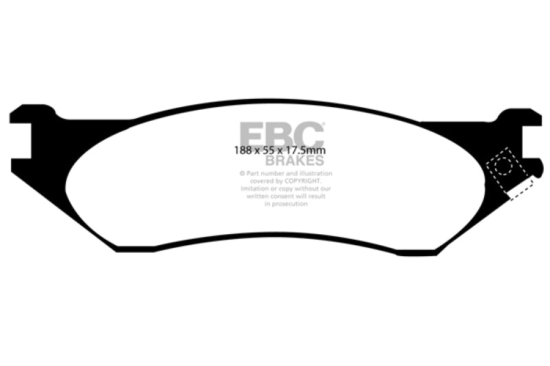 EBC 00-01 Dodge Ram 1500 (4WD) Pick-up 3.9 Extra Duty Front Brake Pads Brake Pads - Performance EBC   