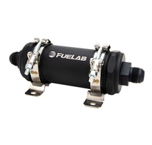 Load image into Gallery viewer, Fuelab PRO Series In-Line Fuel Filter (10gpm) -10AN In/-10AN Out 40 Micron Stainless - Matte Black Fuel Filters Fuelab   